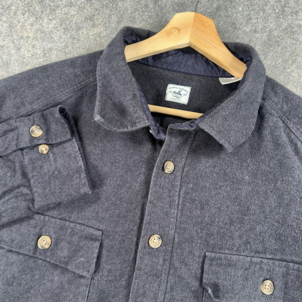 Atlantic Rancher Shirt Mens 3XL Gray Flannel Lined Heavyweight Button Front